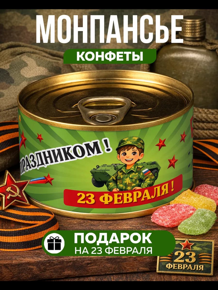 Монпансье с 23 февраля для мальчика