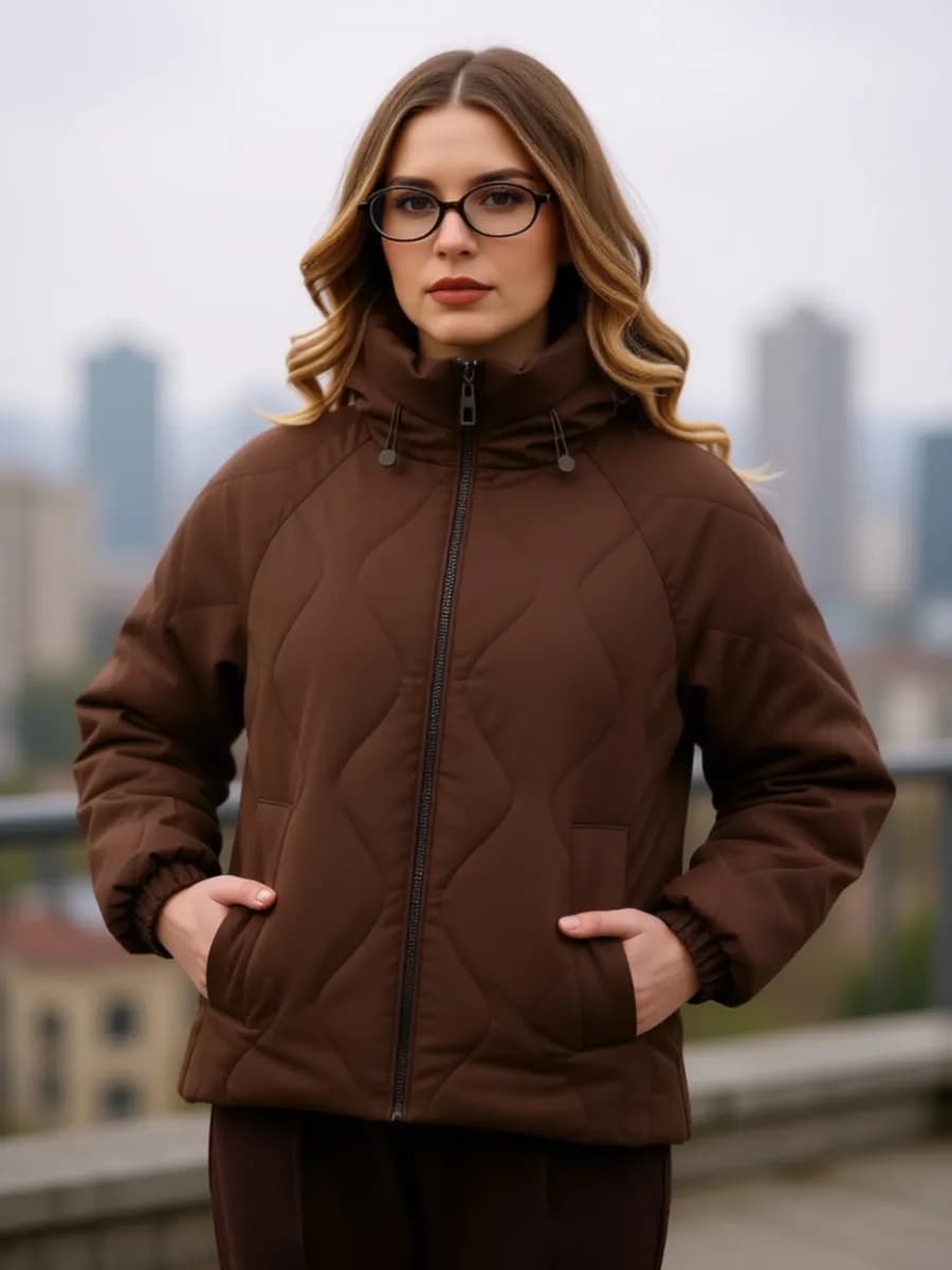 Куртка демисезонная короткая с капюшоном