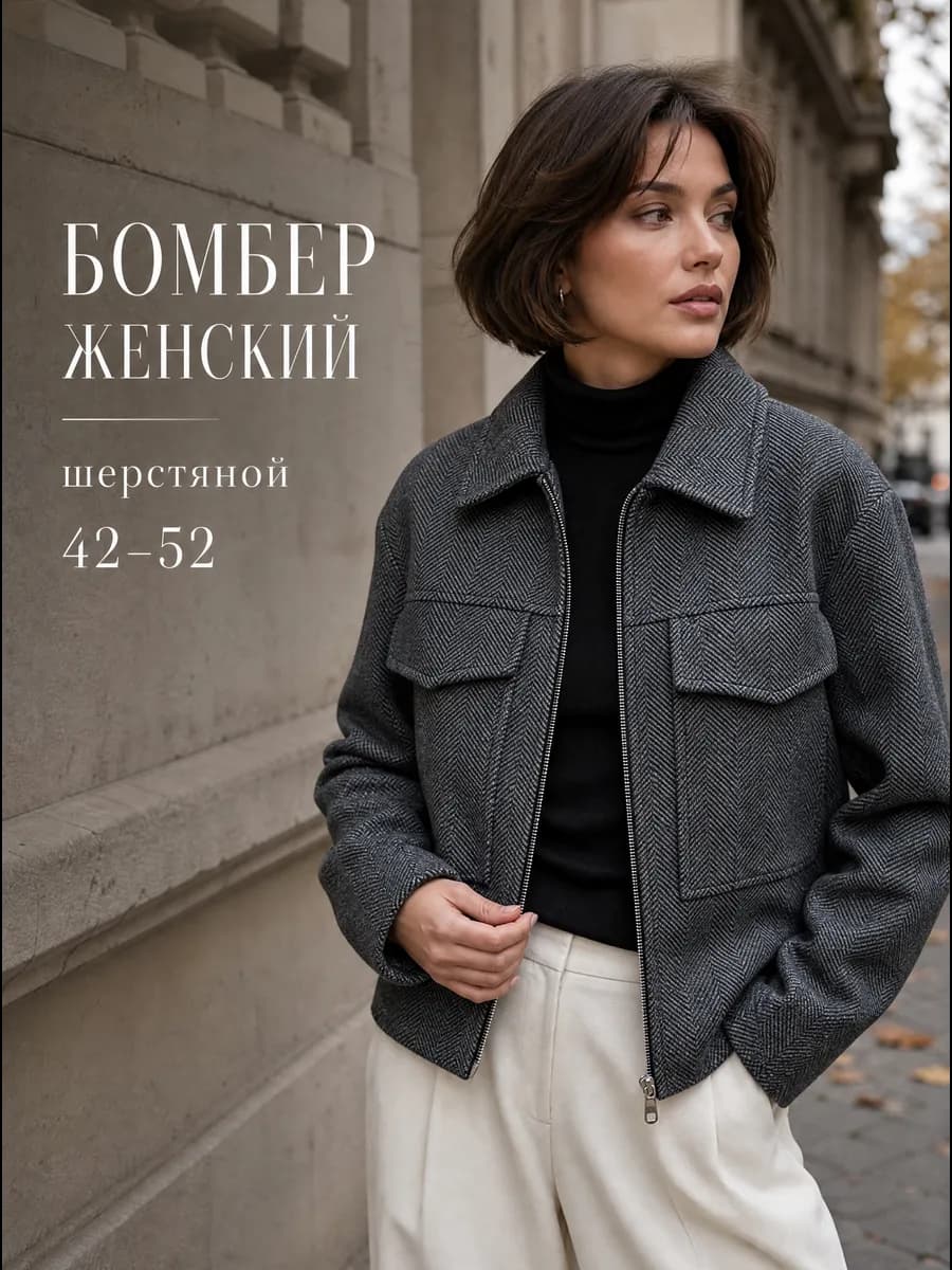 бомбер шерстяной