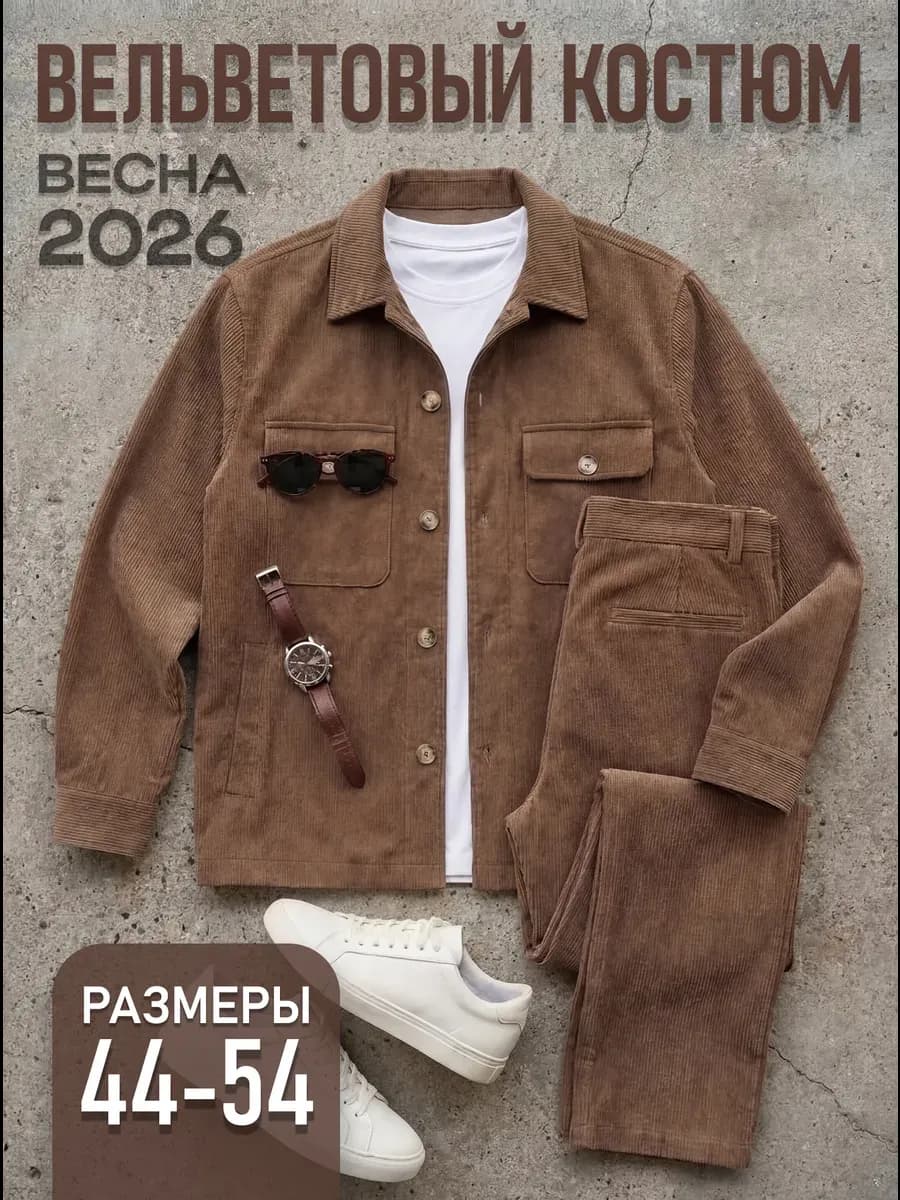костюм вельветовый повседневный трендовый