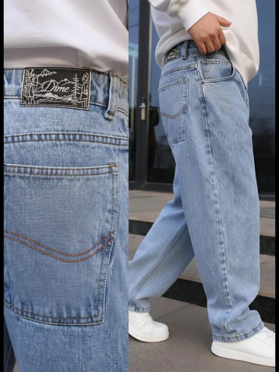 Джинсы широкие подростковые багги