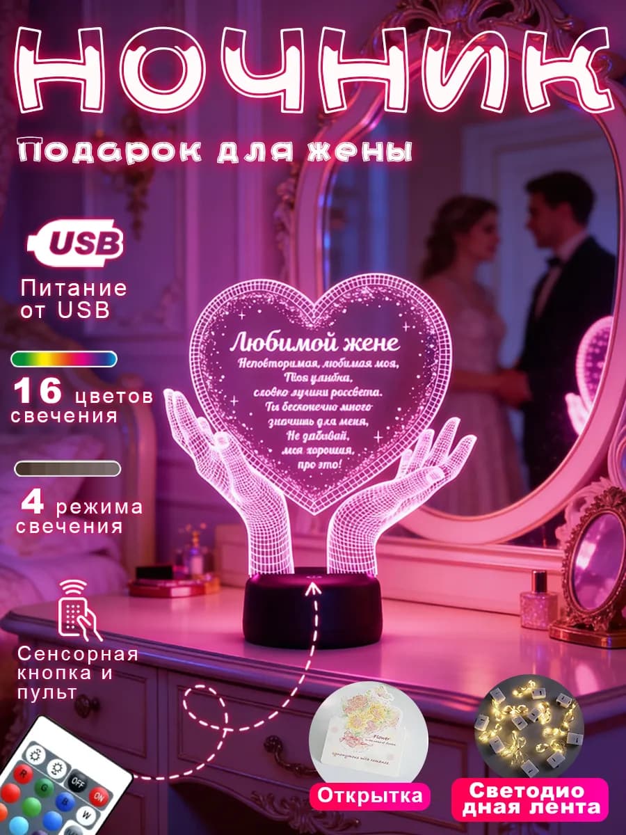 Подарок маме на день рождения от сына дочери - ночник