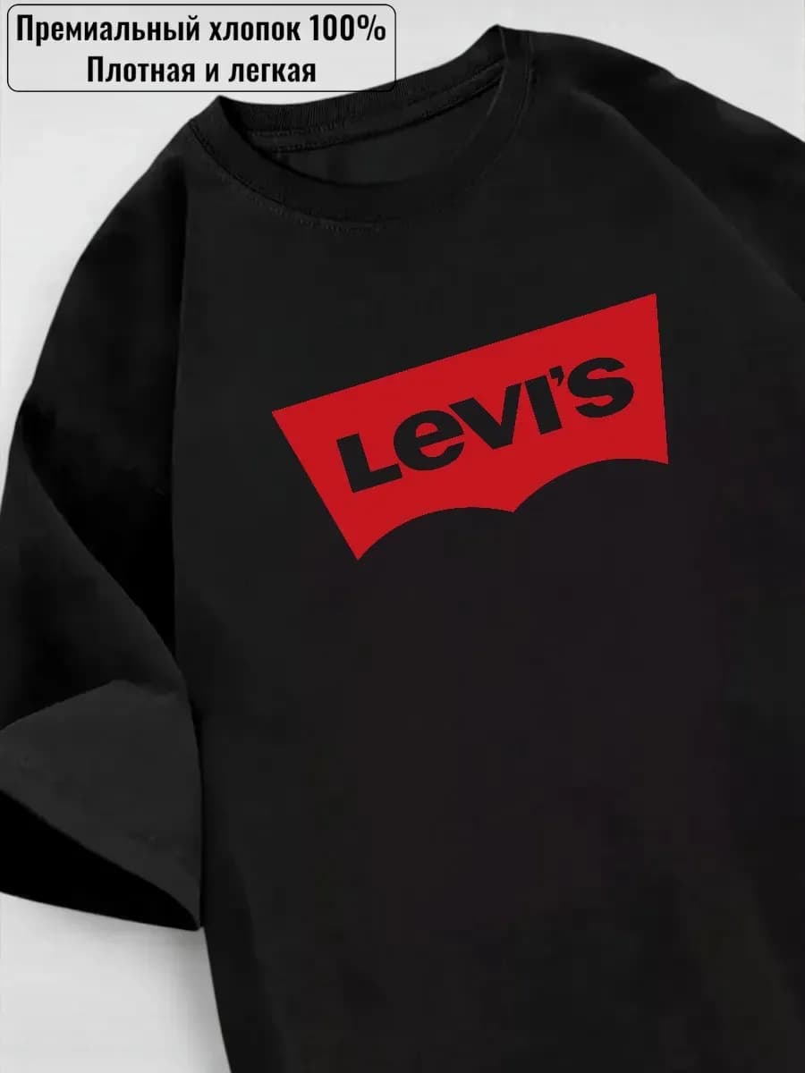 Футболка с принтом базовая плотная хлопок - фото 1