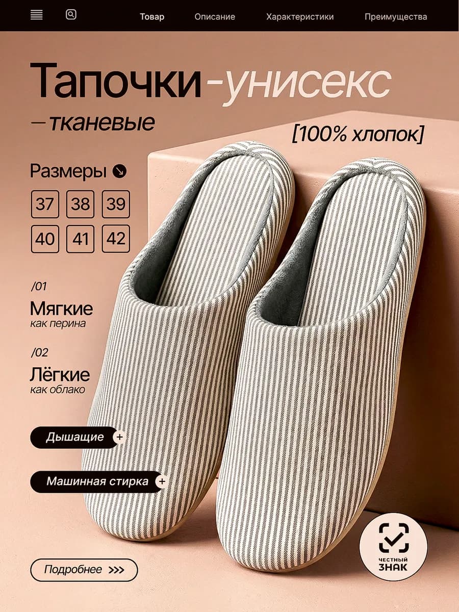 Японские тапочки бесшумные