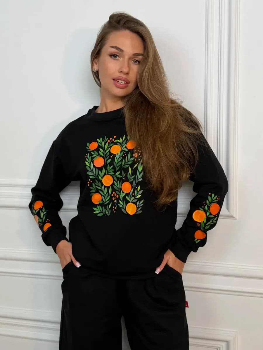 Свитшот оверсайз без начеса больших размеров