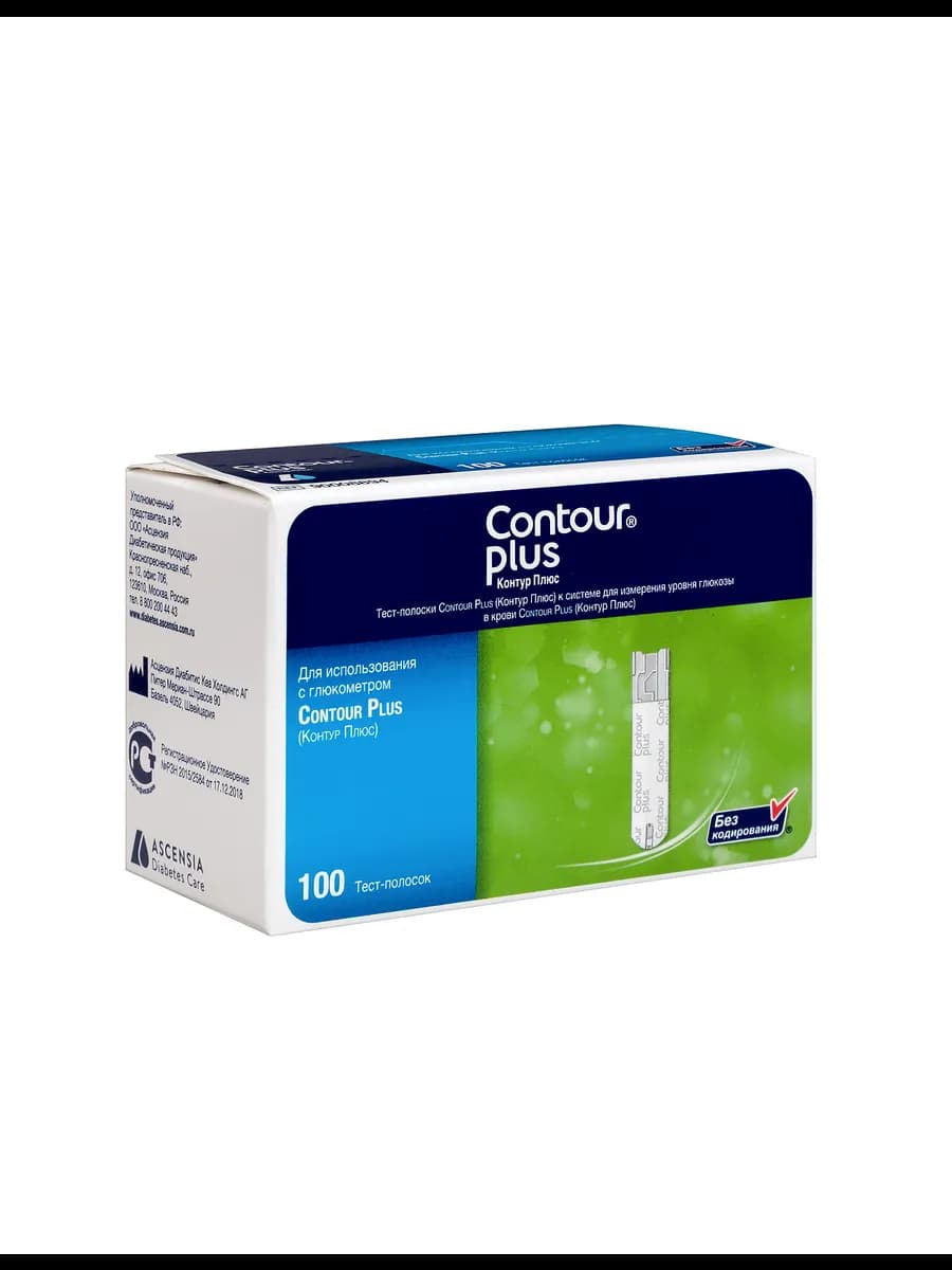 Тест-полоски Контур-Плюс, 100 шт