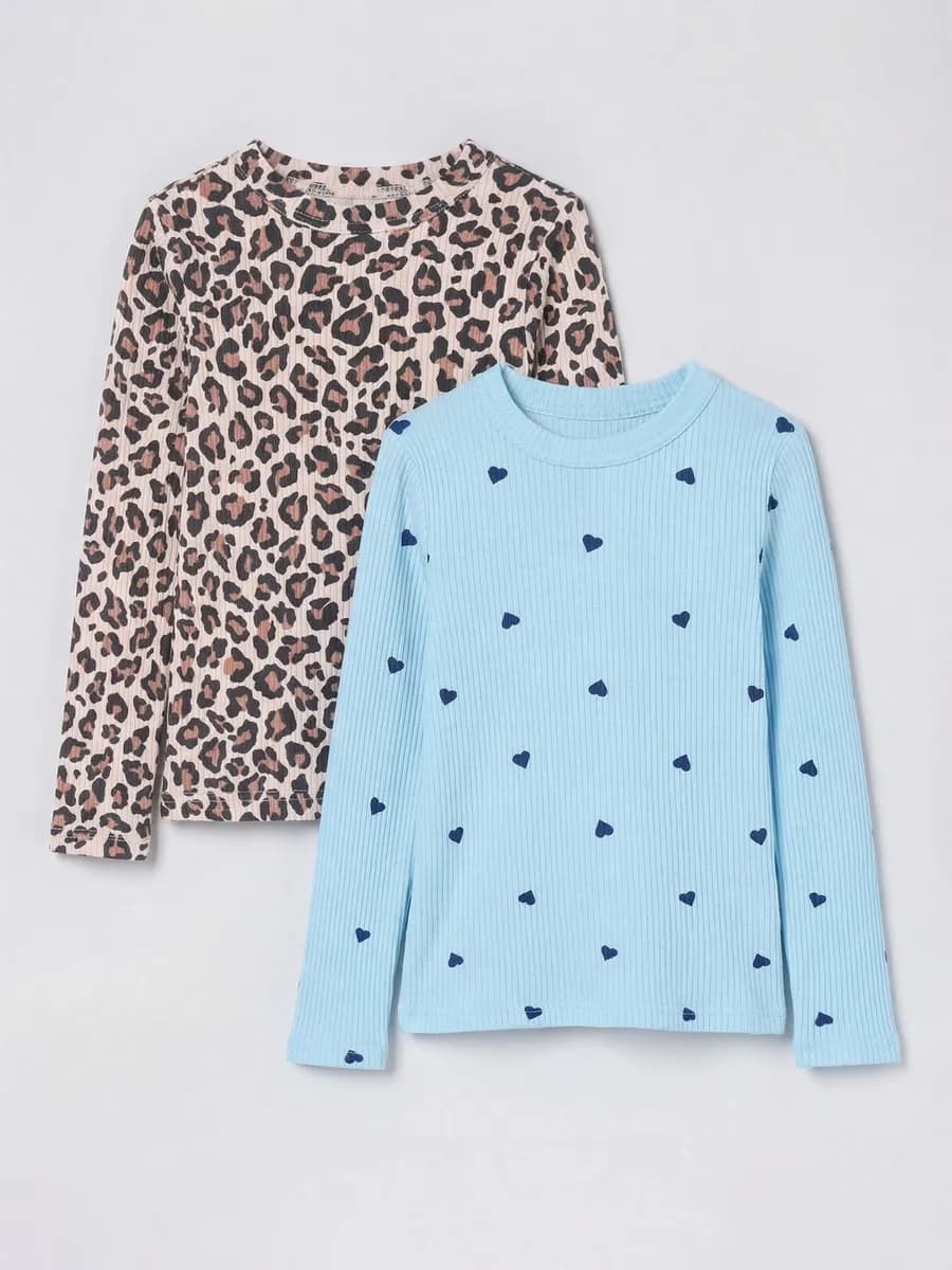 Лонгслив в рубчик в садик набор 2 шт - фото 1