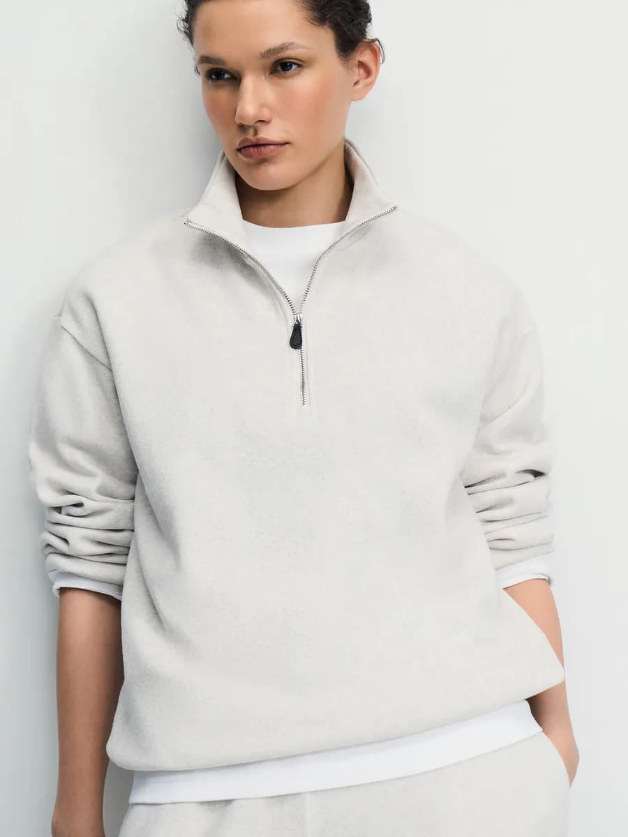 Толстовка вязаная на молнии джемпер оверсайз