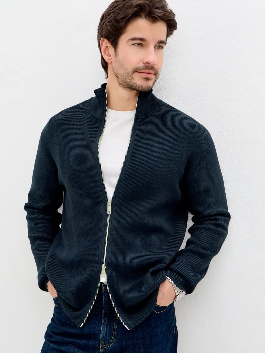 Кардиган на молнии офисный кофта теплая