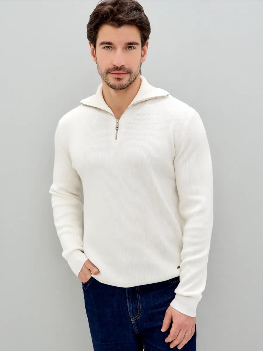 Джемпер на молнии классический с воротником