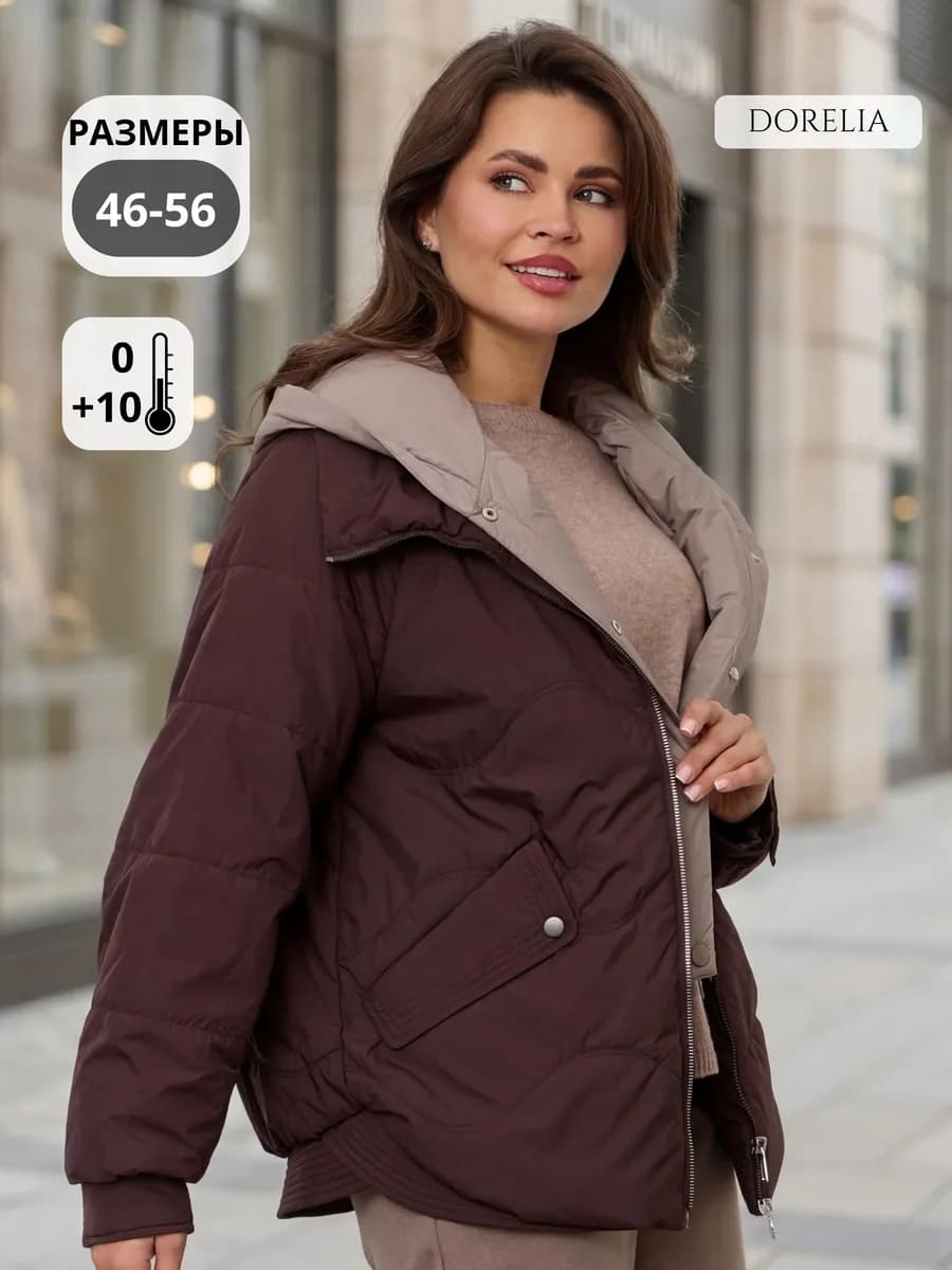 Куртка весенняя с капюшоном больших размеров