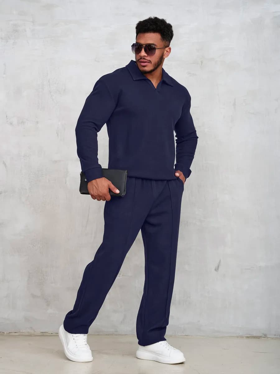 Костюм с брюками вельвет темно-синий