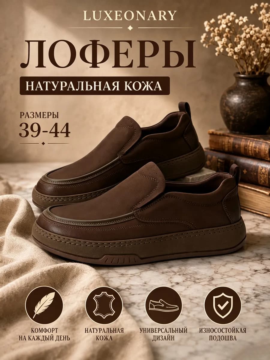 Лоферы из натуральной кожи
