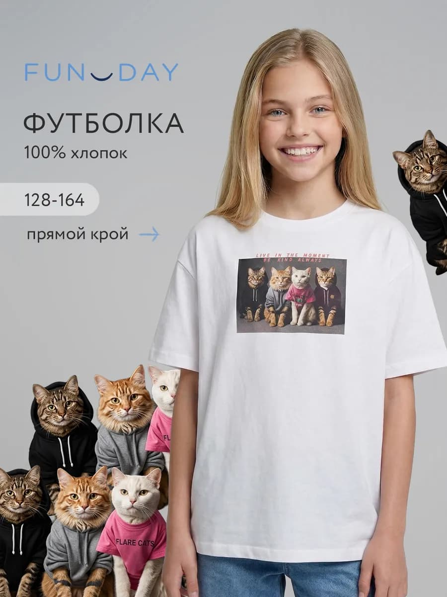 Футболка подростковая с принтом