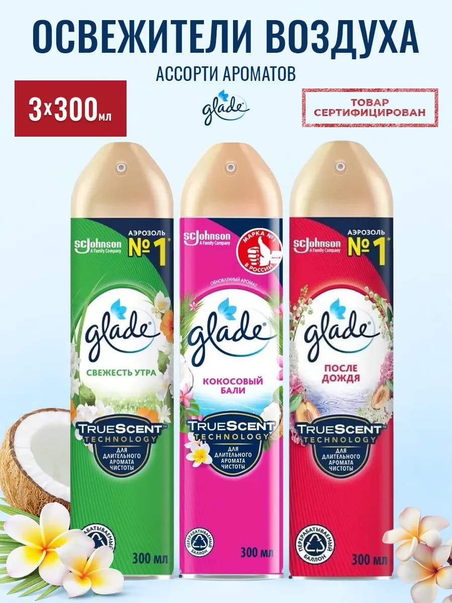 Набор освежителей воздуха ассорти 300 мл-3 шт