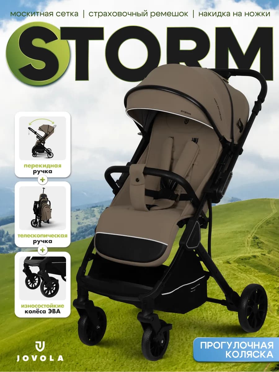 Коляска прогулочная детская Storm с перекидной ручкой