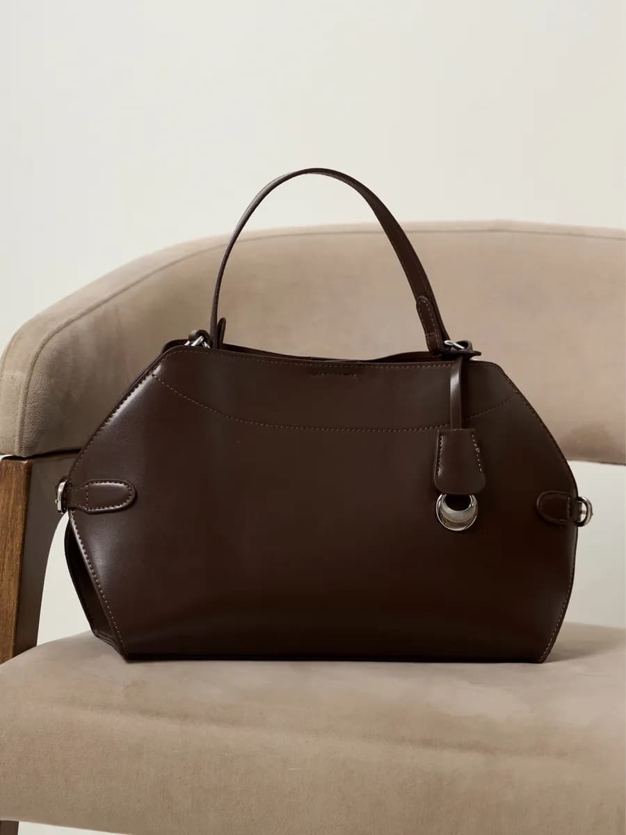 Сумка средняя коричневая тоут через плечо