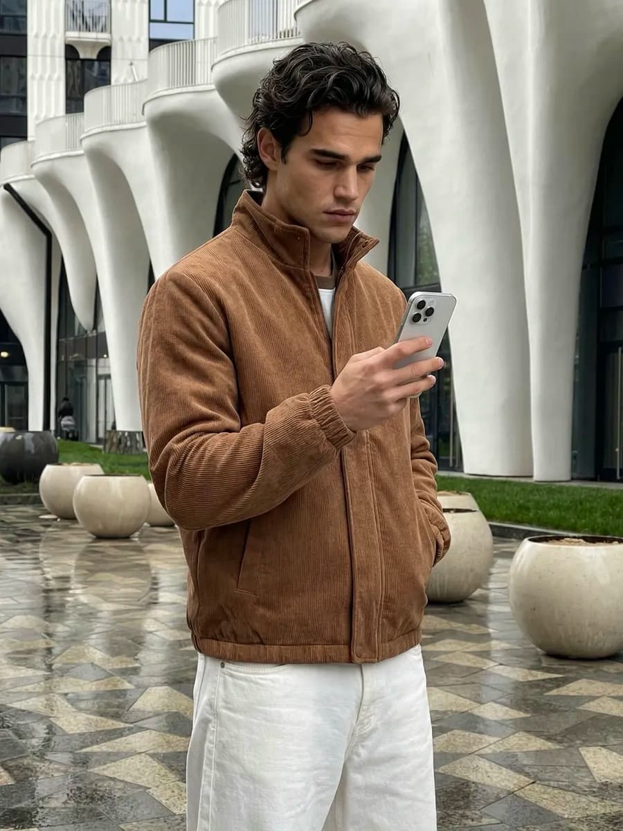 Вельветовая куртка демисезонная