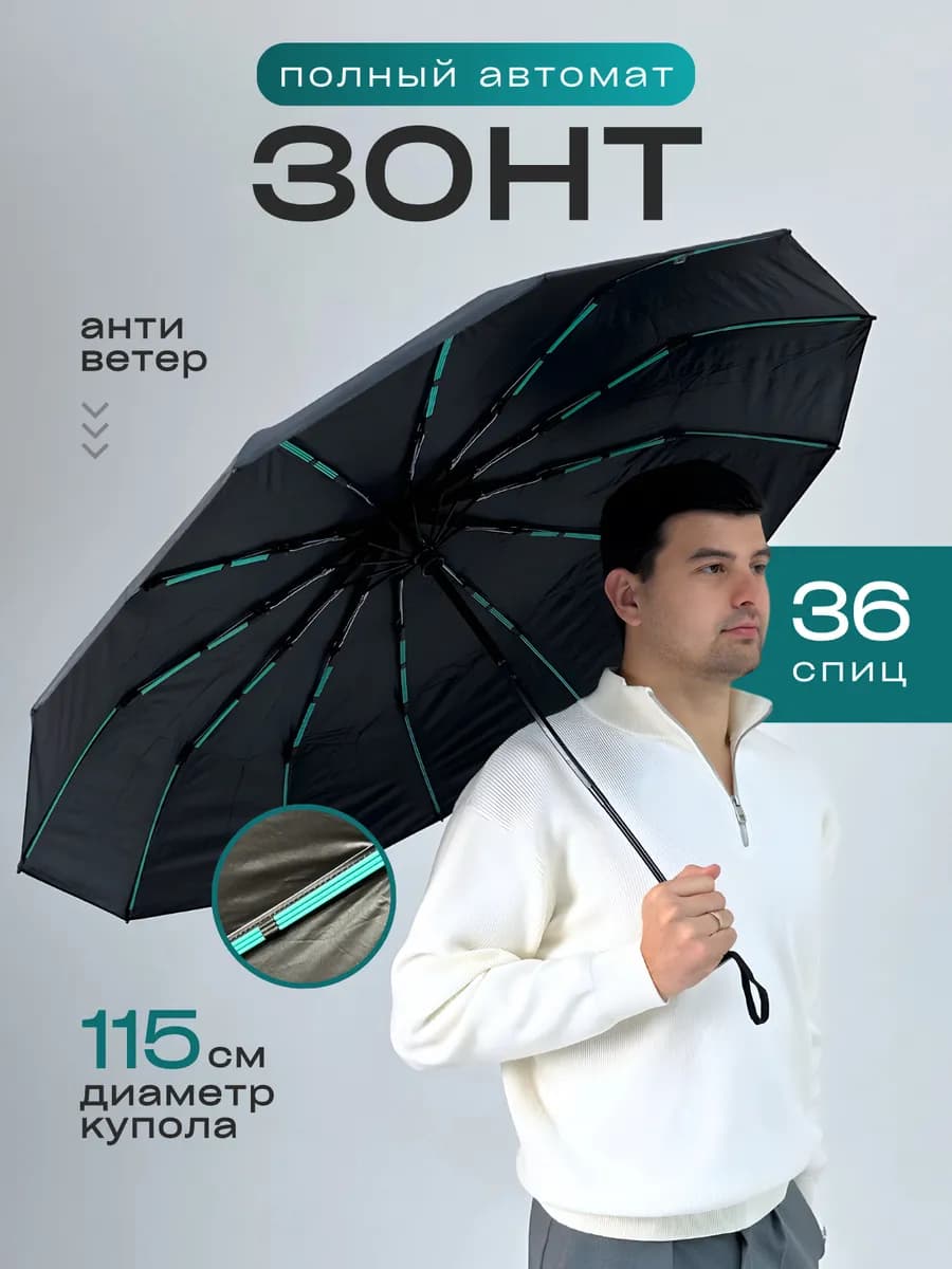 Зонт складной автомат антиветер