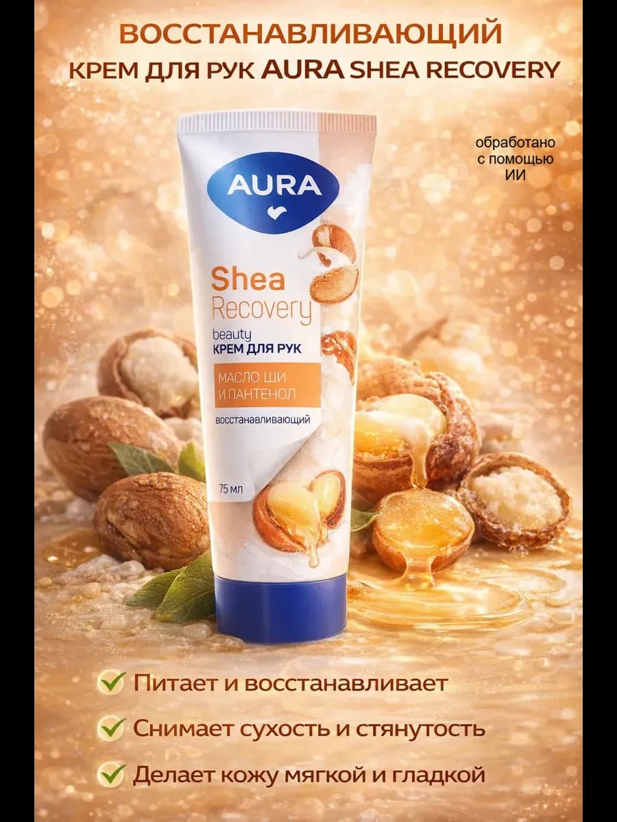 BEAUTY Крем для рук восстанавливающий с маслом ши туба 75мл