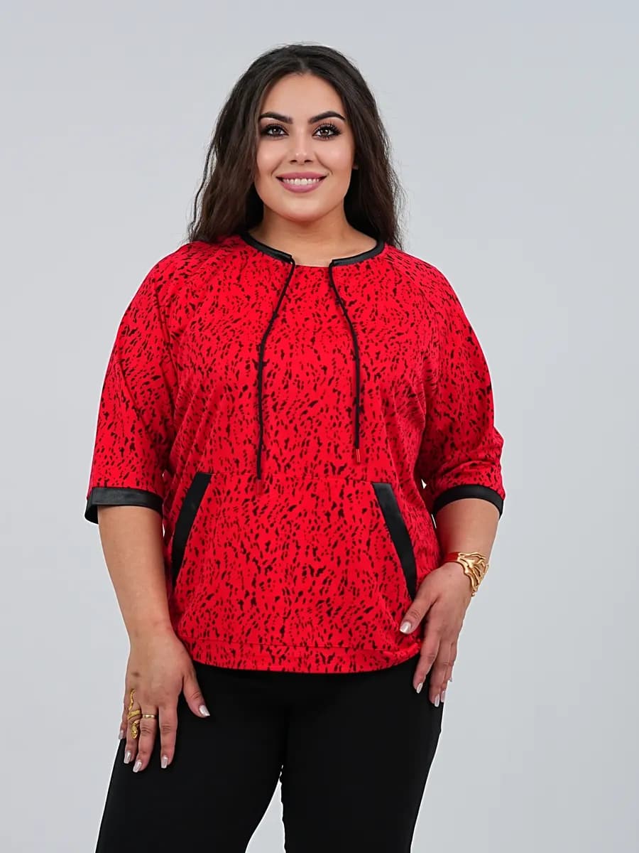 Кофта повседневная блузка больших размеров