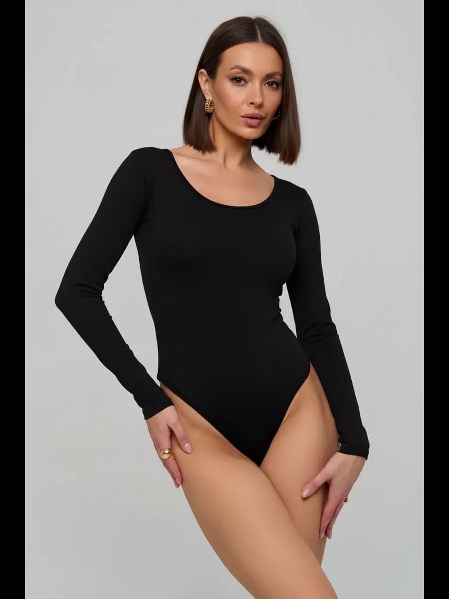 боди скимс облегающий с длинным рукавом