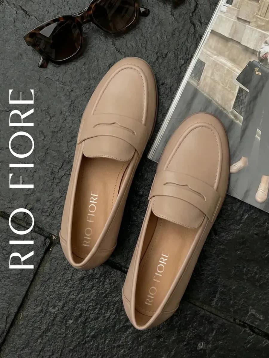 Лоферы классические на низком каблуке