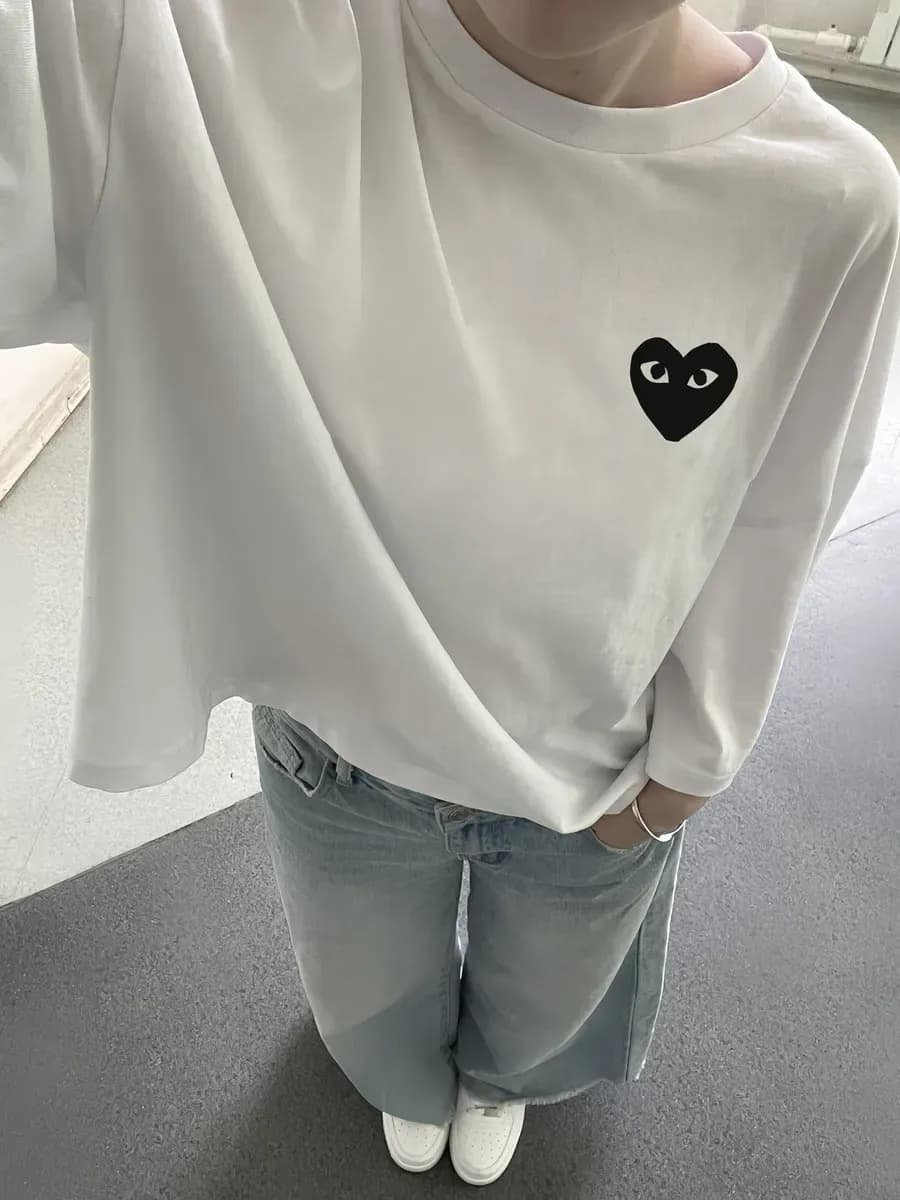 Лонгслив оверсайз с принтом Bape com des garcons