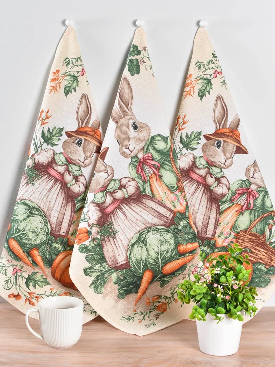 Полотенца кухонные набор 3 шт 60х47 см вафельные