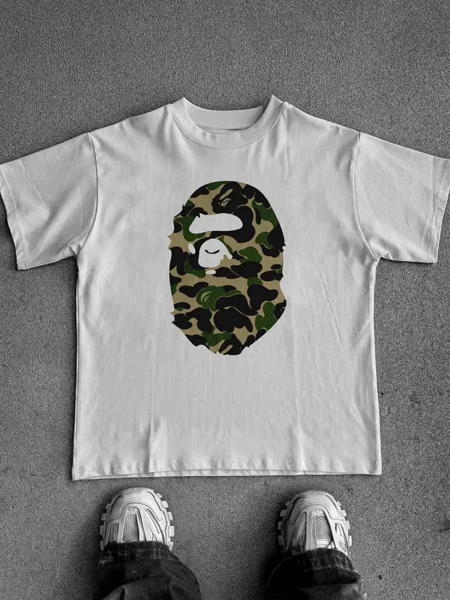 Футболка оверсайз с принтом Бейп Bape