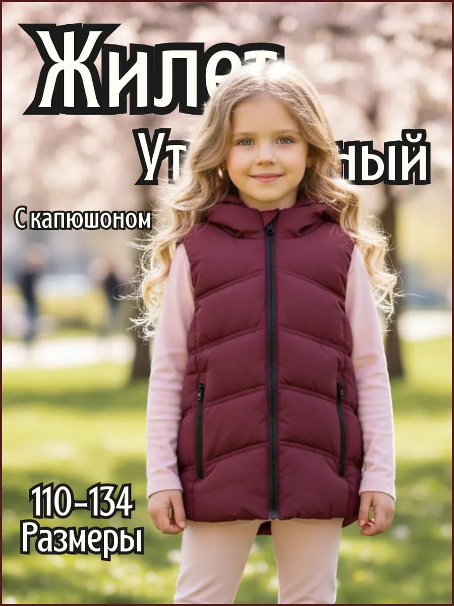 Жилетка утепленная с капюшоном