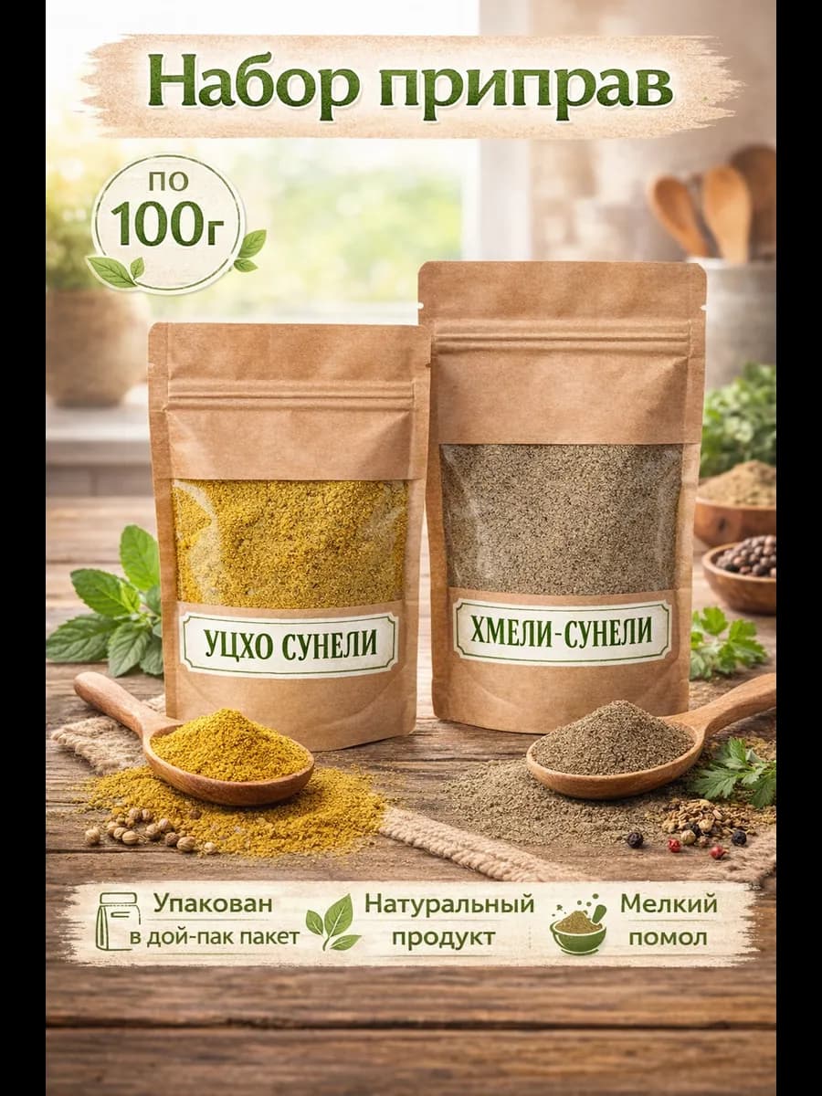 Набор приправ специй " Хмели-сунели, Уцхо-сунели" по 100 гр