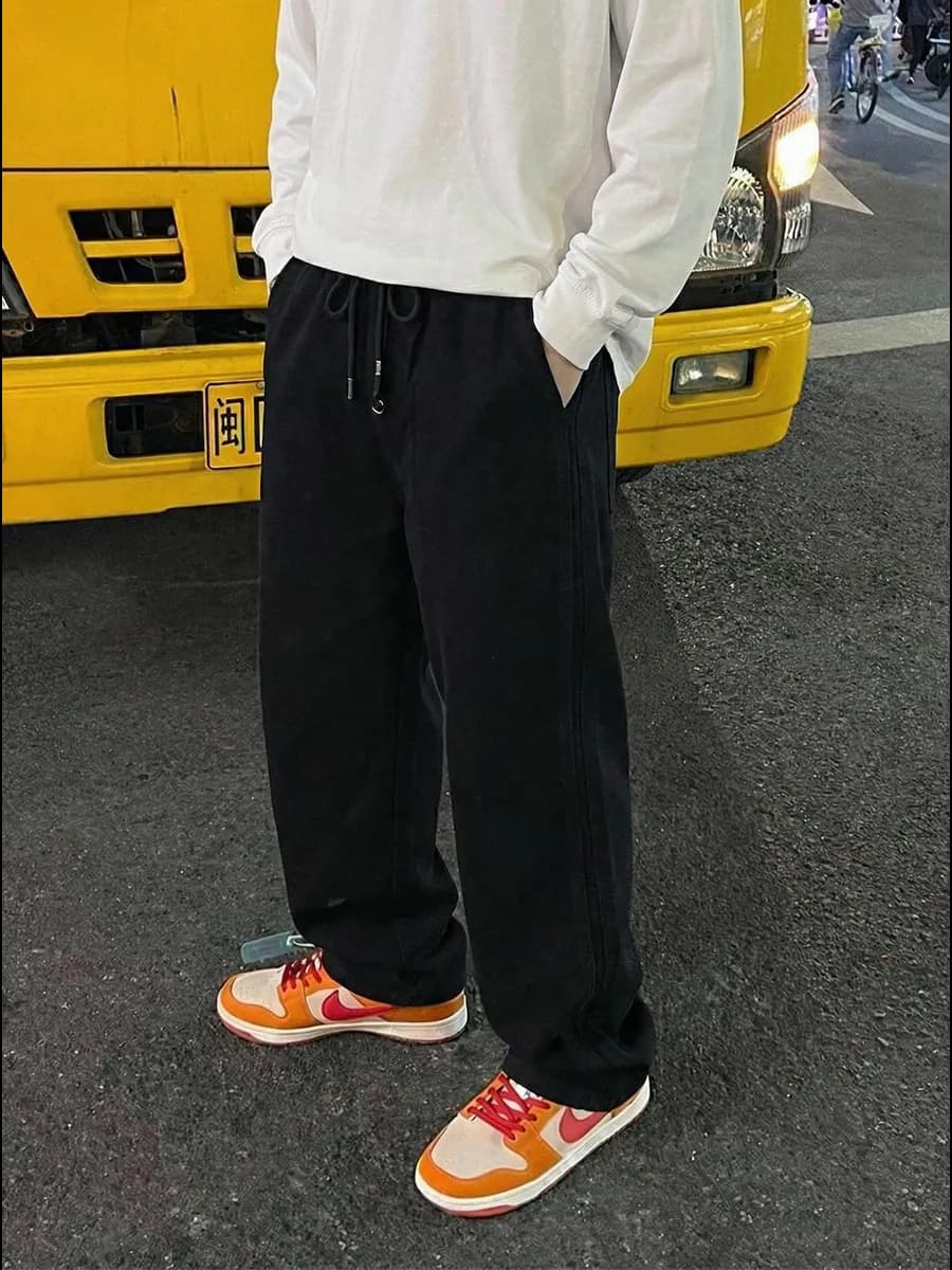 Джинсы багги школьные на резинке