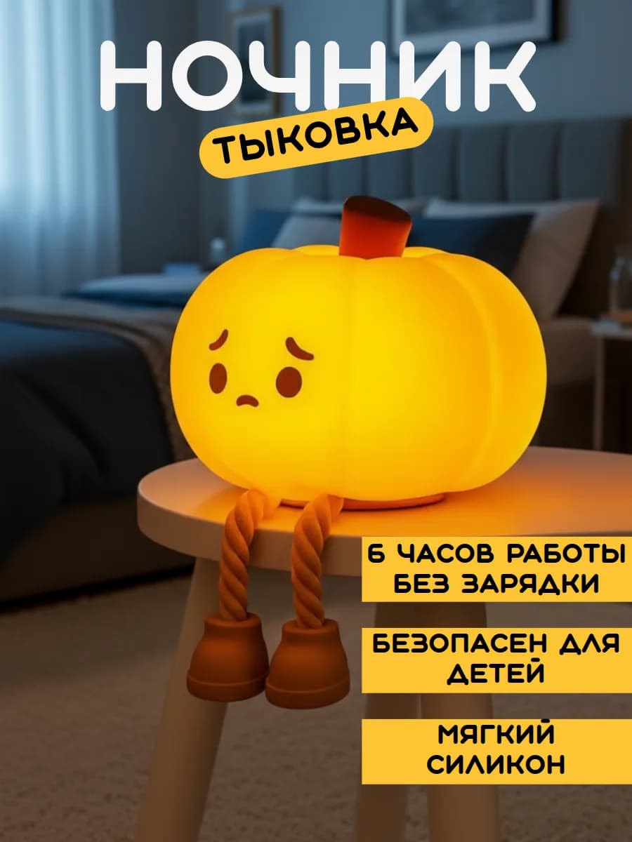 Ночник детский Тыква светильник