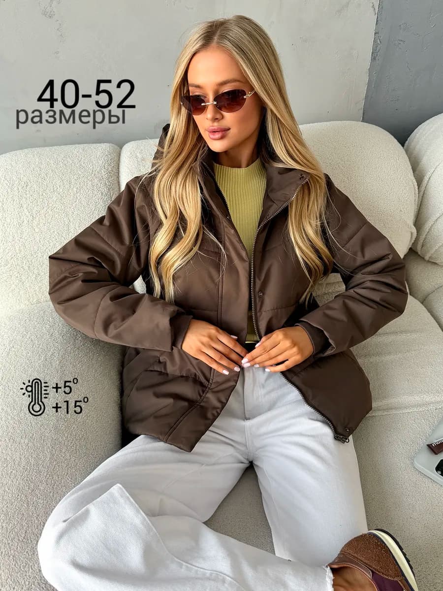 Куртка ветровка демисезонная короткая с капюшоном