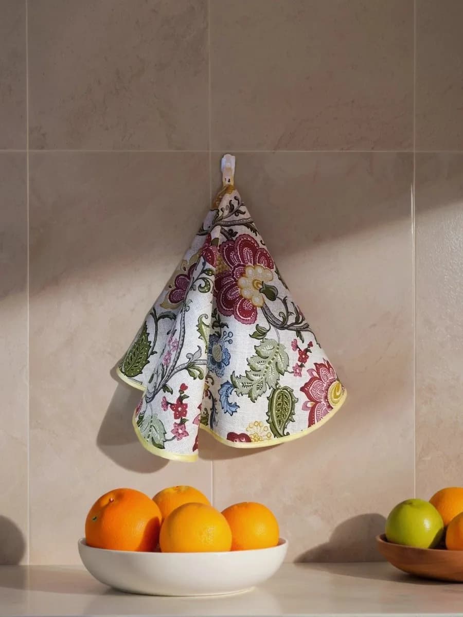 Полотенце кухонное круглое из рогожки