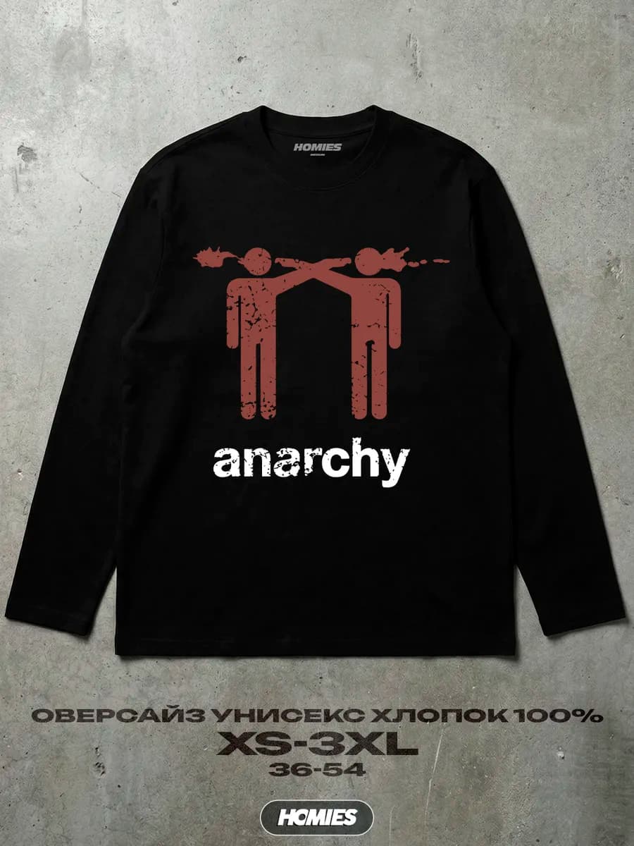 лонгслив оверсайз с принтом anarchy y2k