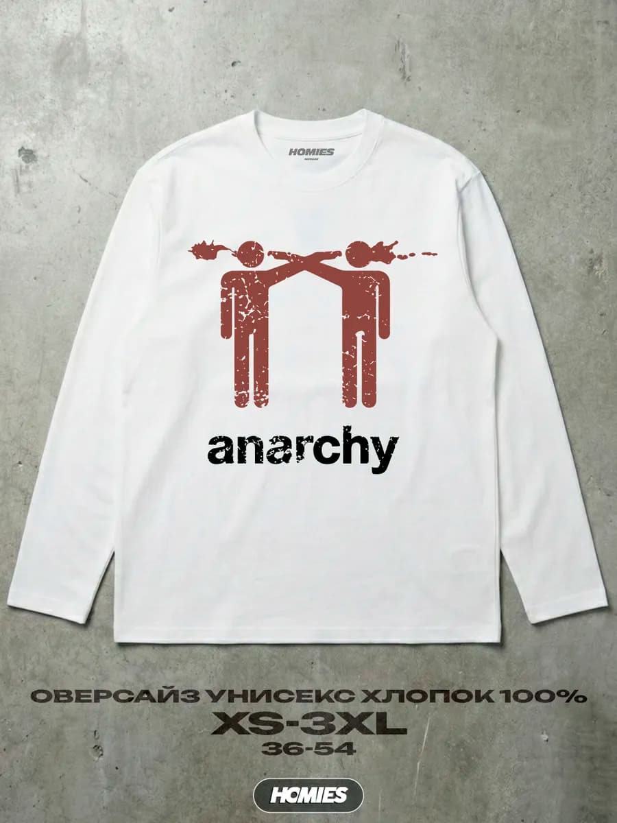 лонгслив оверсайз с принтом anarchy y2k