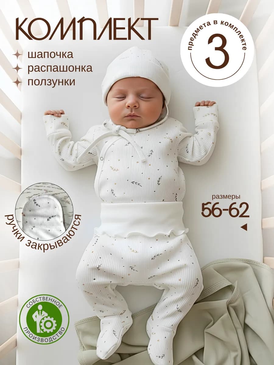 Комплект на выписку новорожденного малыша нательный