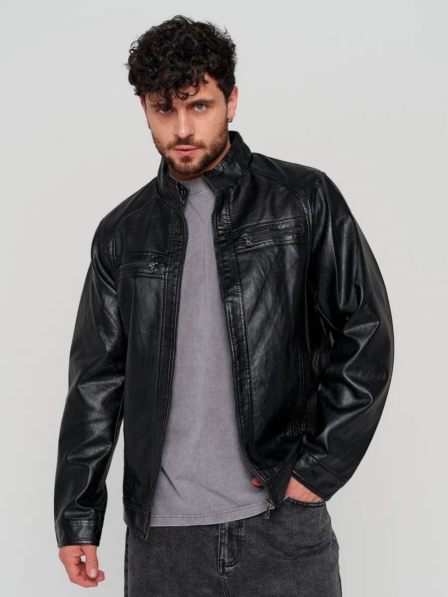 Куртка кожаная косуха весенняя