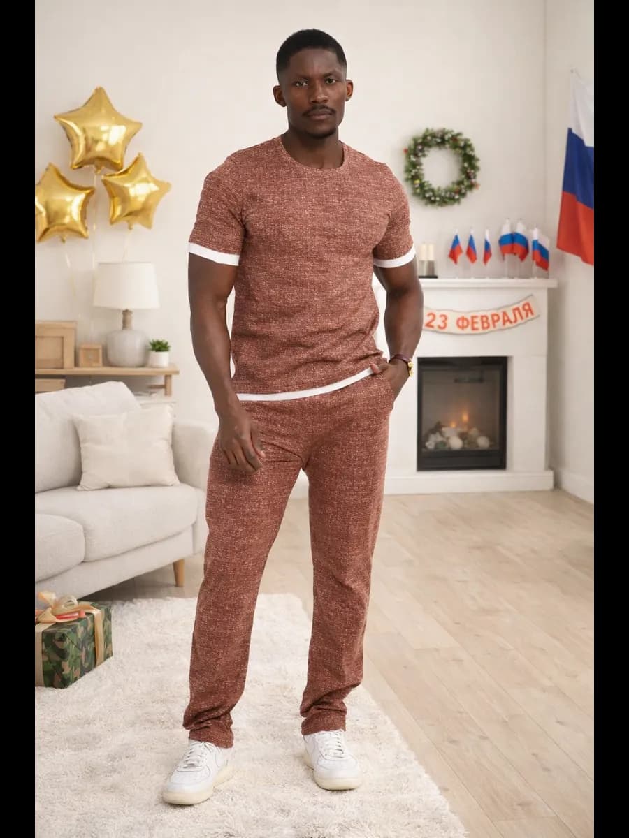 Пижама со штанами домашняя больших размеров