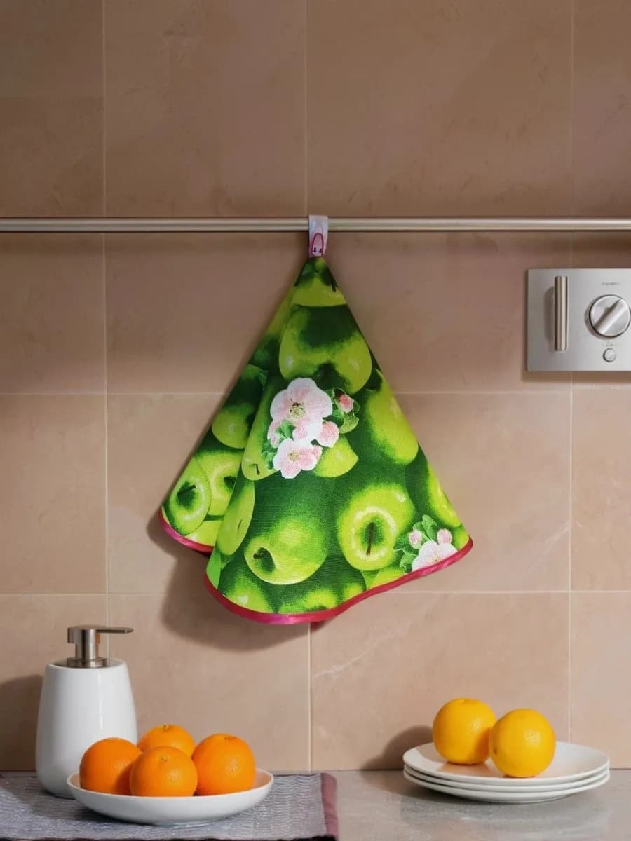 Полотенце кухонное круглое из рогожки