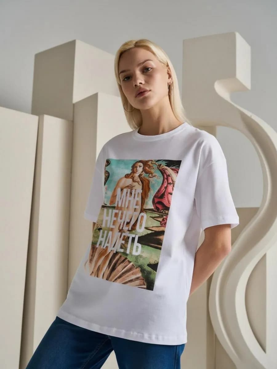 Футболка из хлопка с принтом