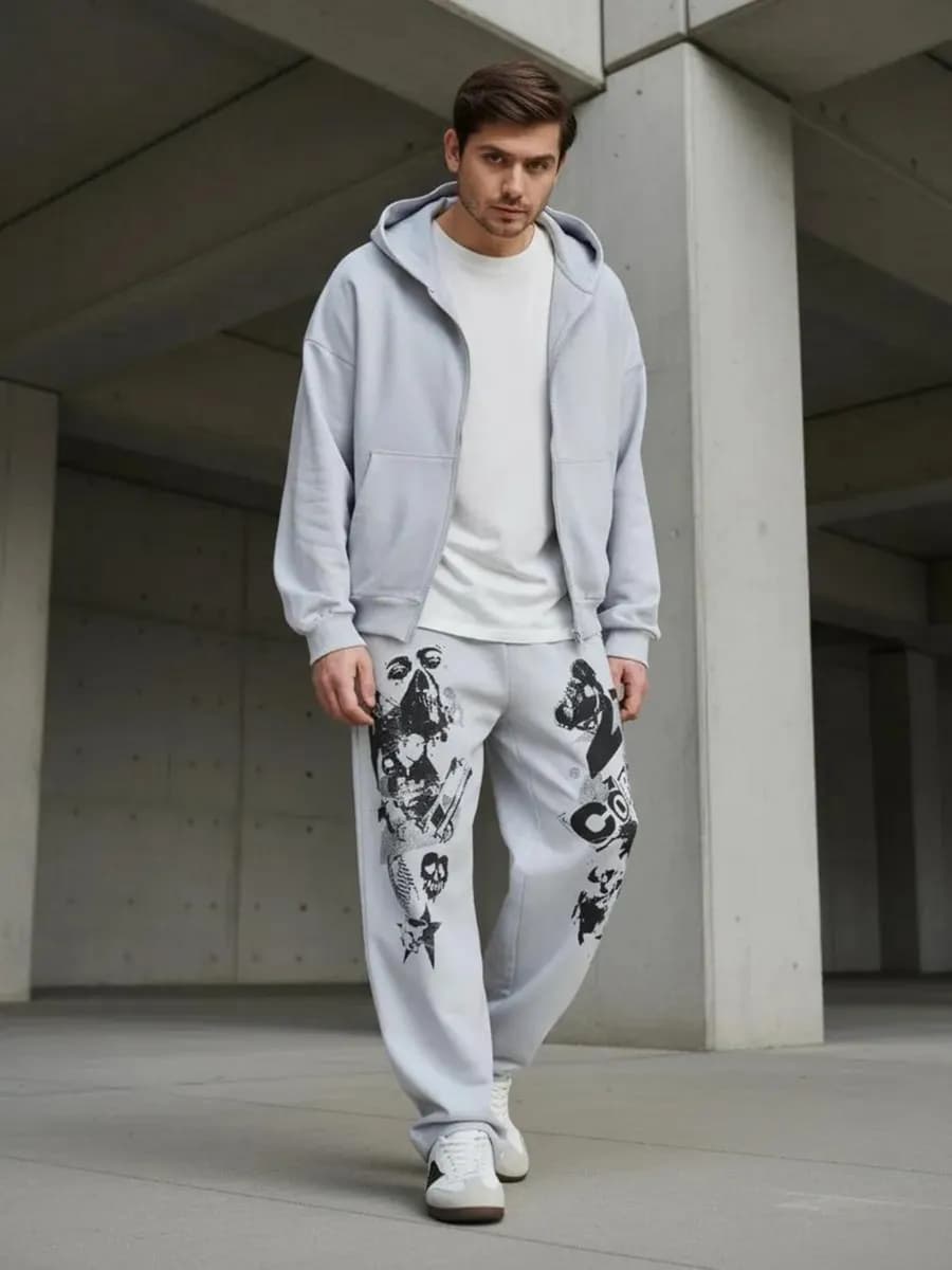 Брюки спортивные с принтом