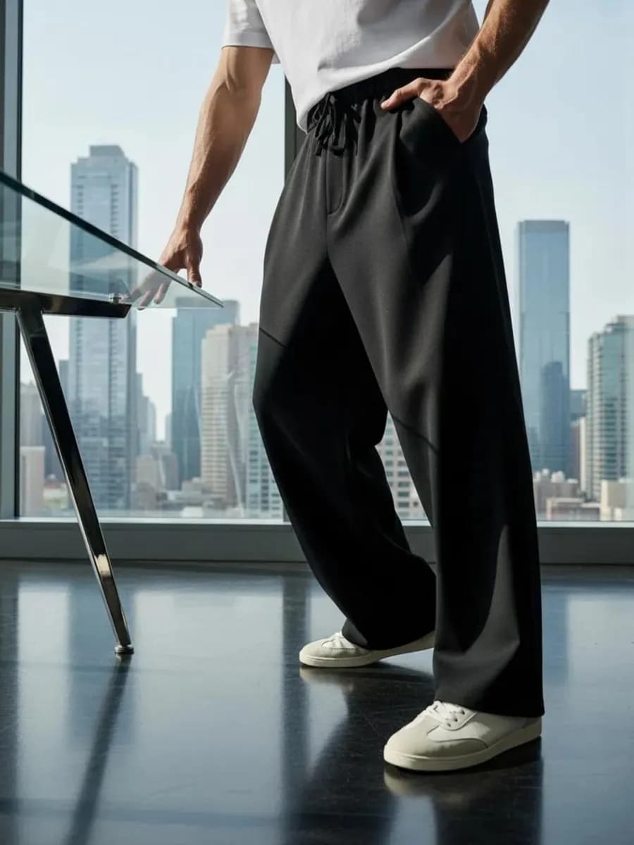 Брюки широкие повседневные