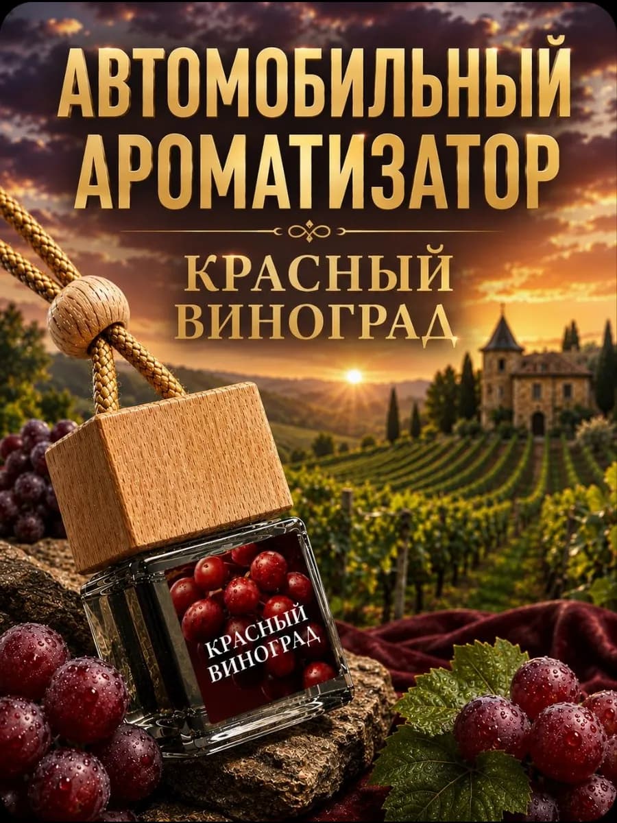 Ароматизатор для автомобиля КРАСНЫЙ ВИНОГРАД Автопарфюм