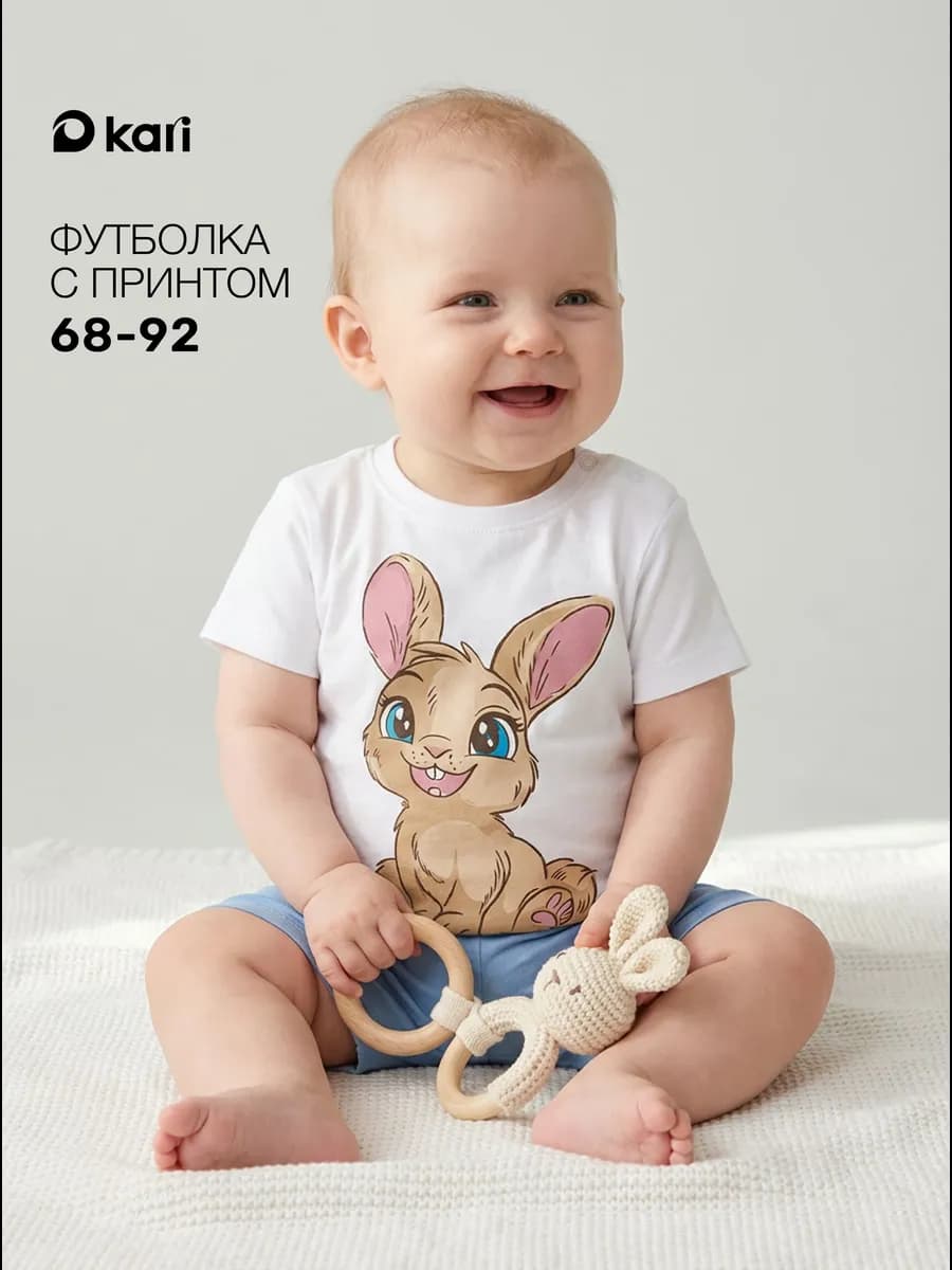 Футболка для девочки белая с принтом