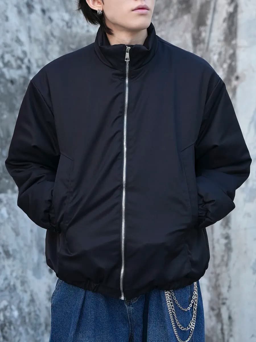 Куртка Y2K бомбер оверсайз с воротником стойкой