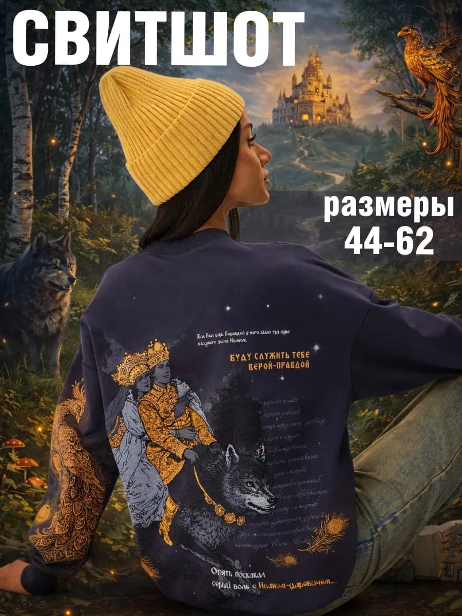 Свитшот с принтом Иван царевич и серый волк