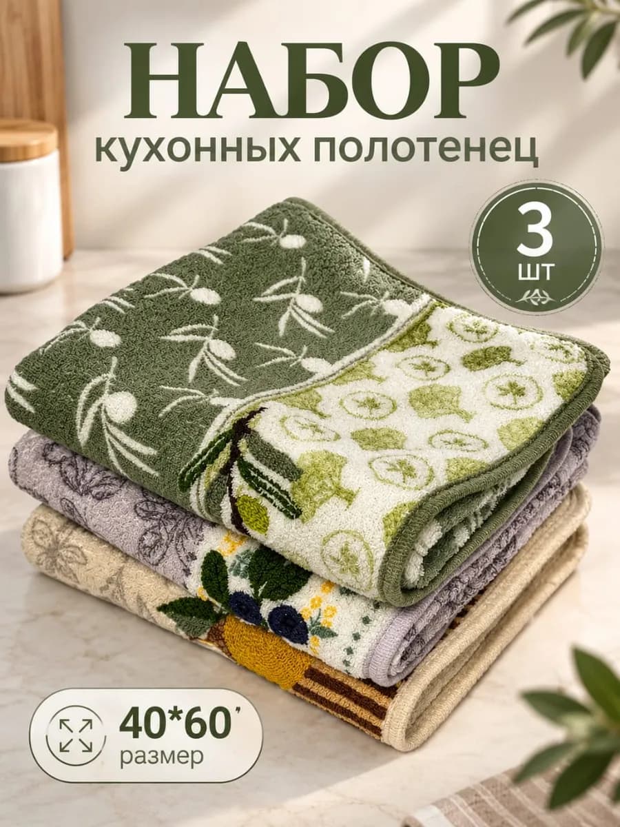 Полотенце кухонное микрофибра подарочные набор 3 штуки
